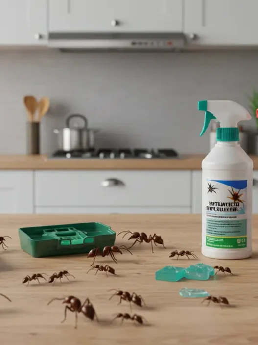 Featured image showing ant killer solutions for effective home pest control, including bait stations and gels – perfect for eliminating indoor ant infestations.