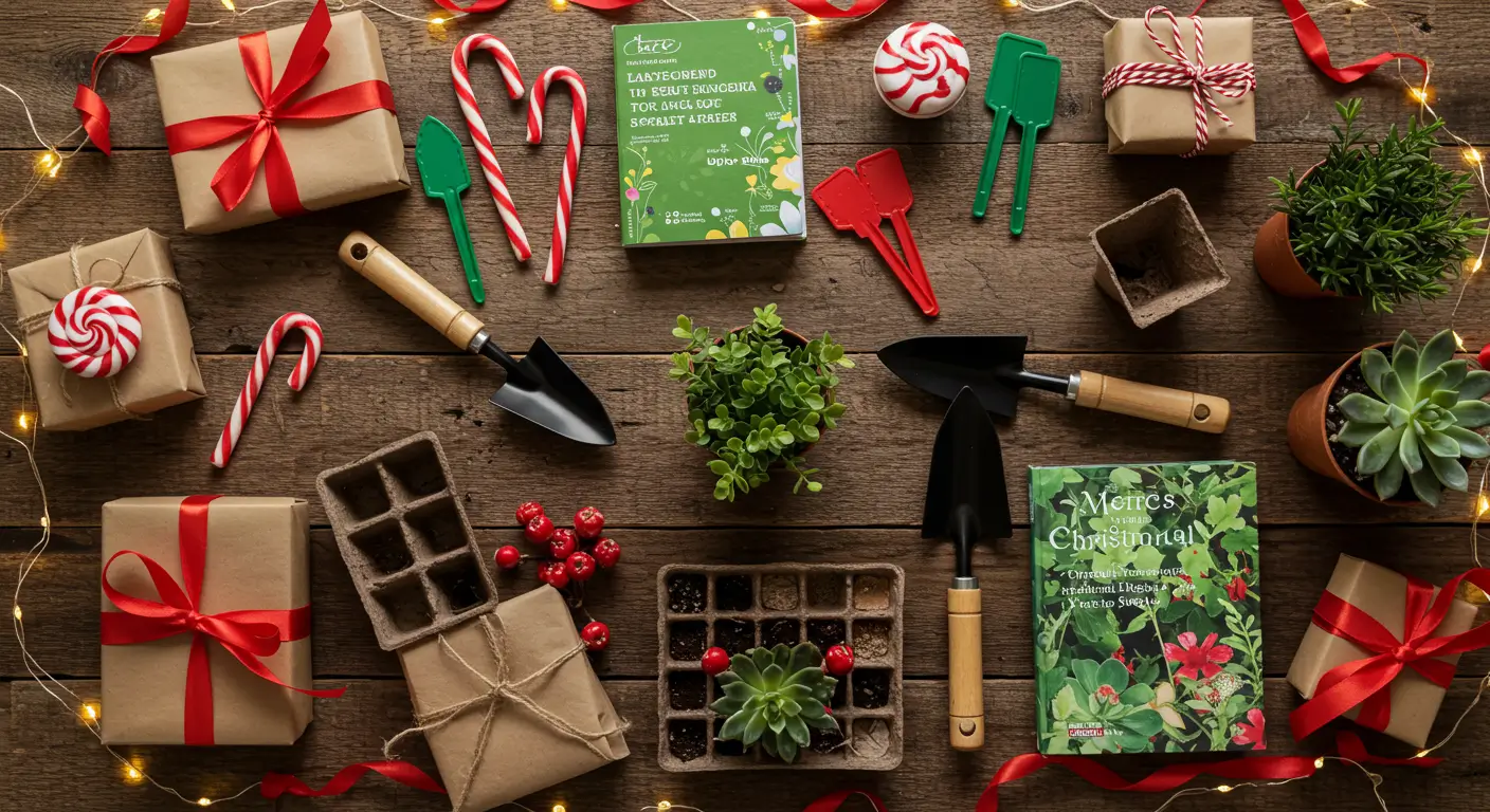 Flat-lay of gardening-themed Top 5 Christmas Gifts for Gardeners from Amazon – perfect holiday picks for plant lovers on Dr Top List.