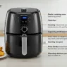 Image of Elite Gourmet EAF1055D Dual Zone Air Fryer showing dual baskets