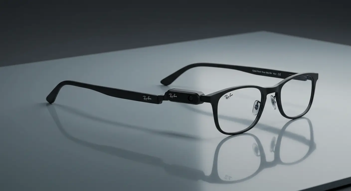 Top Ray-Ban Meta Smart Glasses models displayed on a reflective surface with modern tech aesthetics — featured on Dr Top List.