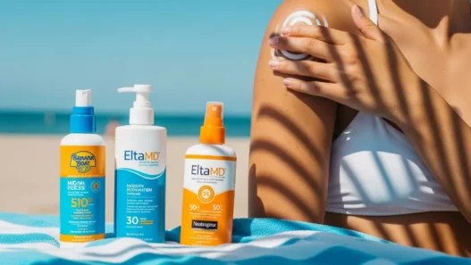 top-sunscreens-2025-flatlay-review