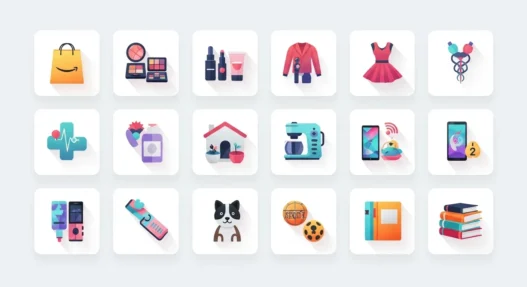 Dr Top List product categories page showing organized shopping sections for Amazon affiliate products including beauty, fashion, technology, home, health, sports and pet supplies.